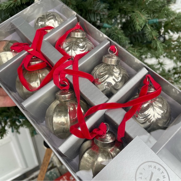 Martha Stewart silver Mercury glass ornaments garland set 10 Vintage Christmas - Picture 5 of 5
